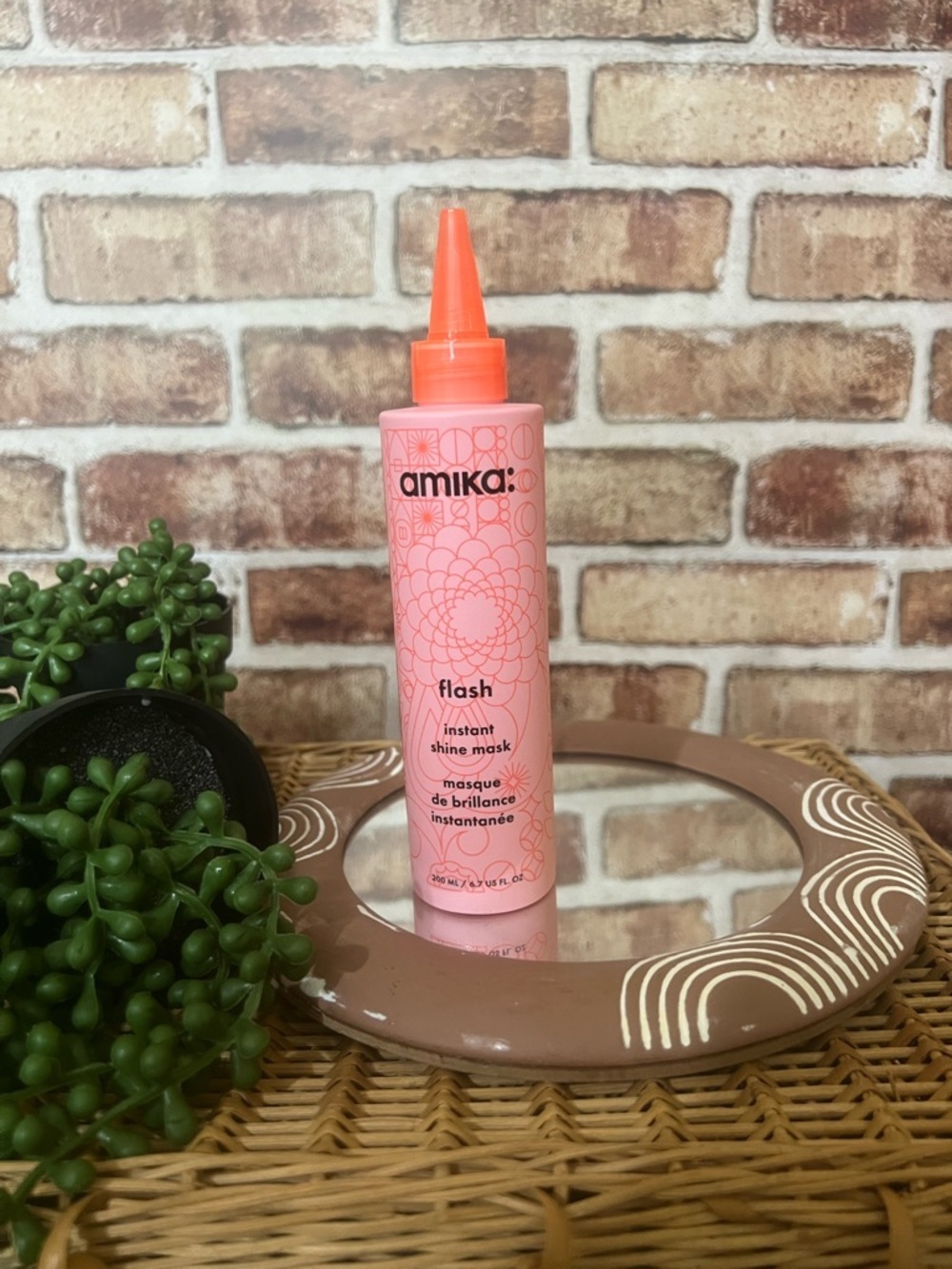 amika Flash Instant Shine Mask with Coral Cap
